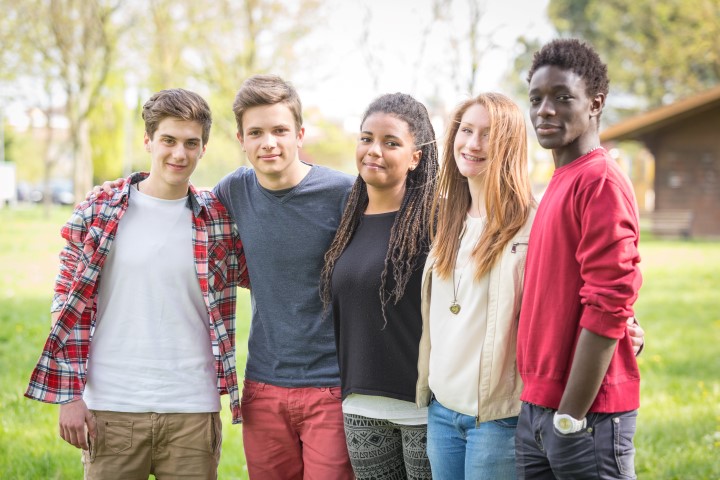 Multiethnic Group of Teenagers Outdoor